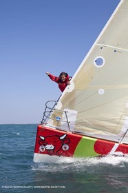 13 03 2010 -  La Grande Motte   Port Camargue (FRA) - Groupe Bel - Kito de Pavant   Sebastien Audigane training for Transat AG2R