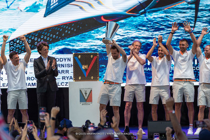 04 10 2024, Barcelona (ESP), 37th America's Cup, Louis Vuitton Cup Final, Race Day 7 , Prizegiving