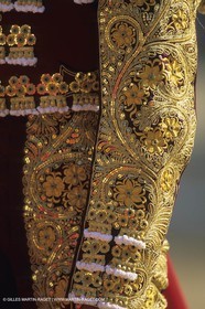 France, Provence, Traditions, Tauromachie, bull fights, détail costumes, habit de lumière