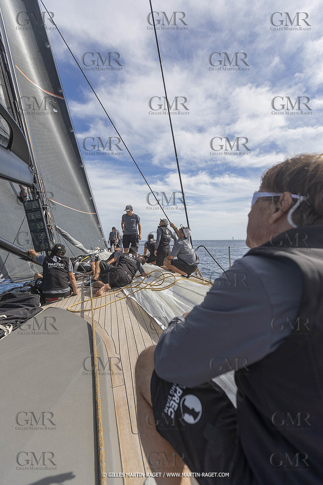 03 10 2022, Saint-Tropez (FRA,83), Voiles de Saint-Tropez 2022,  entraînement des maxis, A bord de Sipirit of Malouen X