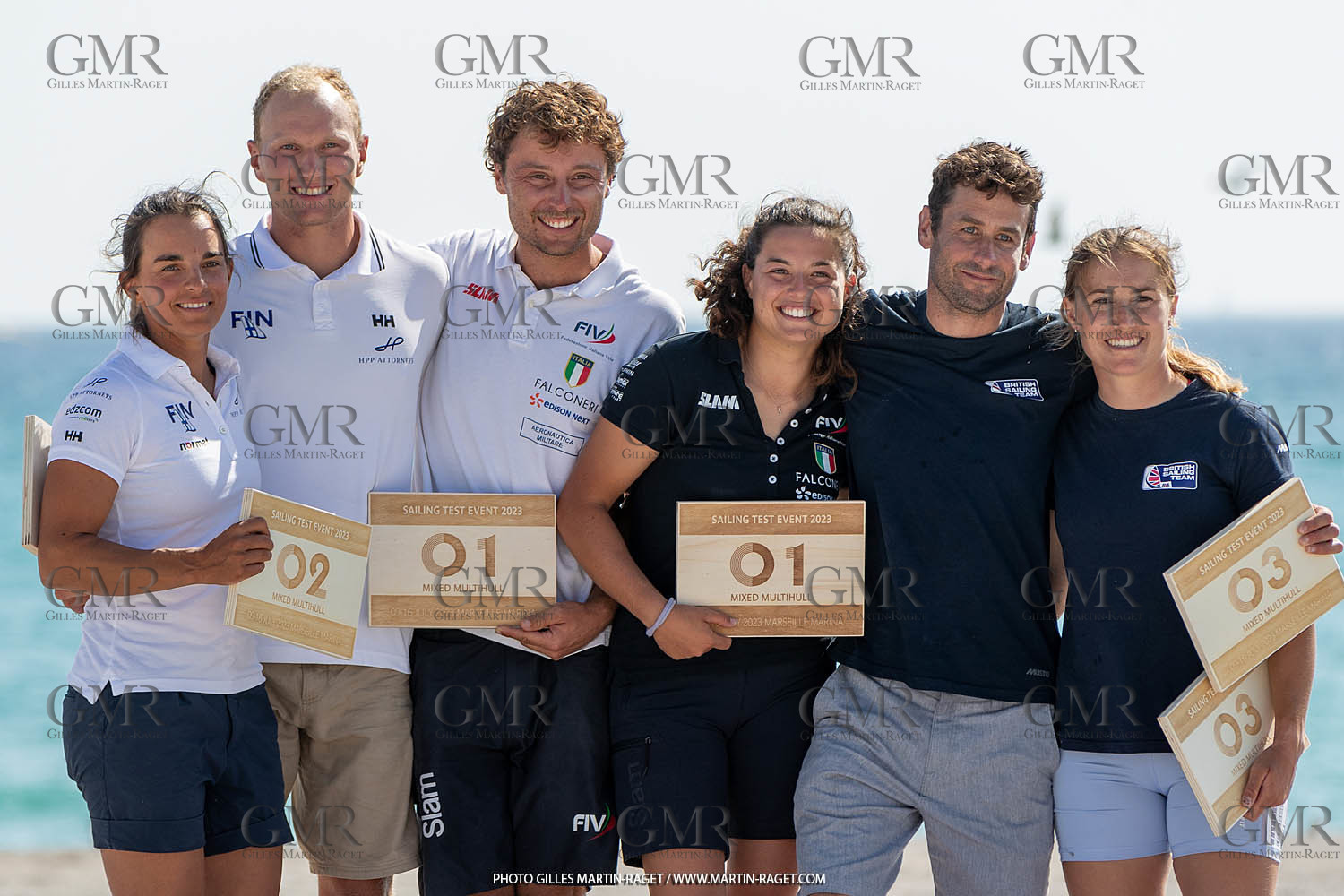 16 07 2023, Marseille, (FRA), Paris 2024 Olympic Games 2024 Sailing Test Event, Day 8, Medal race, Nacra 17