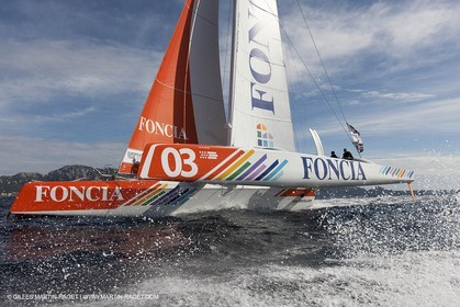 27 09 2012 - Marseille (FRA,13) - Alpari World Match Race Tour - Match Race France 2012 - Day 3 - Quarter finals - Matc Racing specialists sail on Foncia