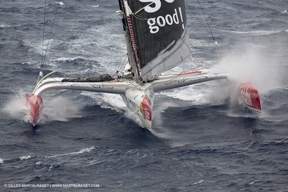 12 09 2012 - Marseille (FRA,13) - Trimaran Sodebo - Thomas Coville - Tentative contre le record de la Méditerranée