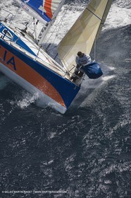 06-26-2007 - FIGARO II - THEOLIA - Skipper : Robert Nagy - Training off Marseille (south France) with strong wind conditions