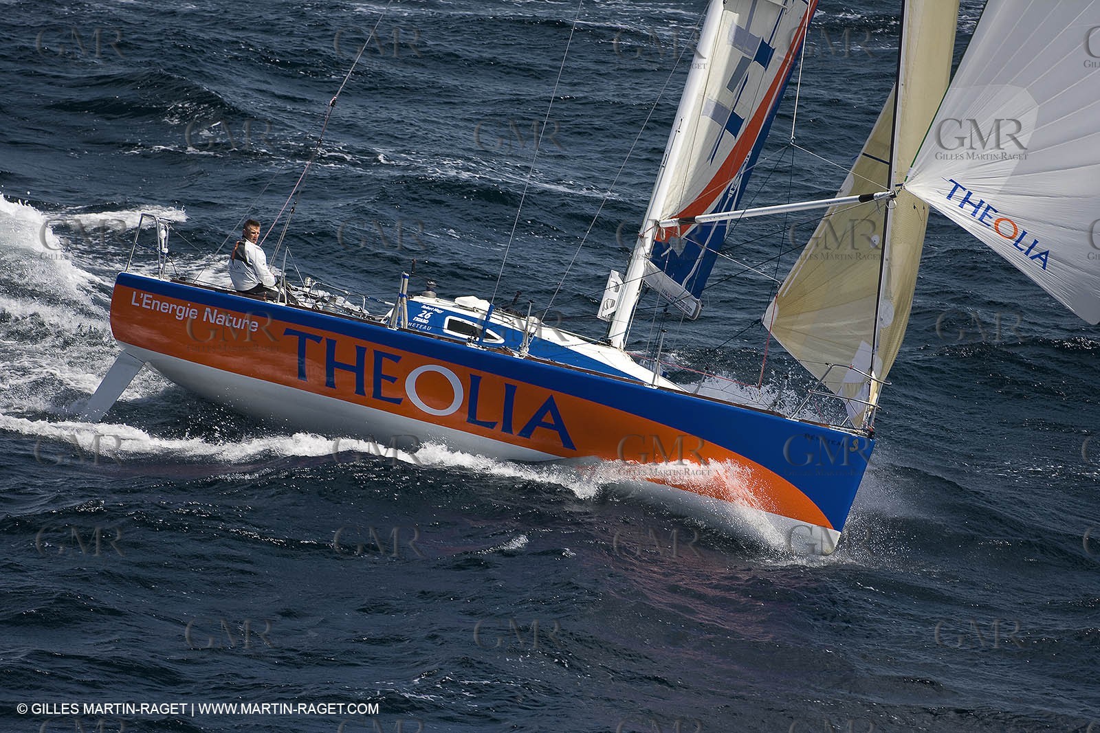 06-26-2007 - FIGARO II - THEOLIA - Skipper : Robert Nagy - Training off Marseille (south France) with strong wind conditions
