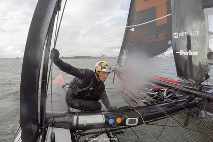 27 08 2015, Göthenburg, (SWE), 35th America's Cup, Louis Vuitton America's Cup World Series Göthenburg 2015, Tech Day, Onboard ORACLE TEAM USA with Joe Newton