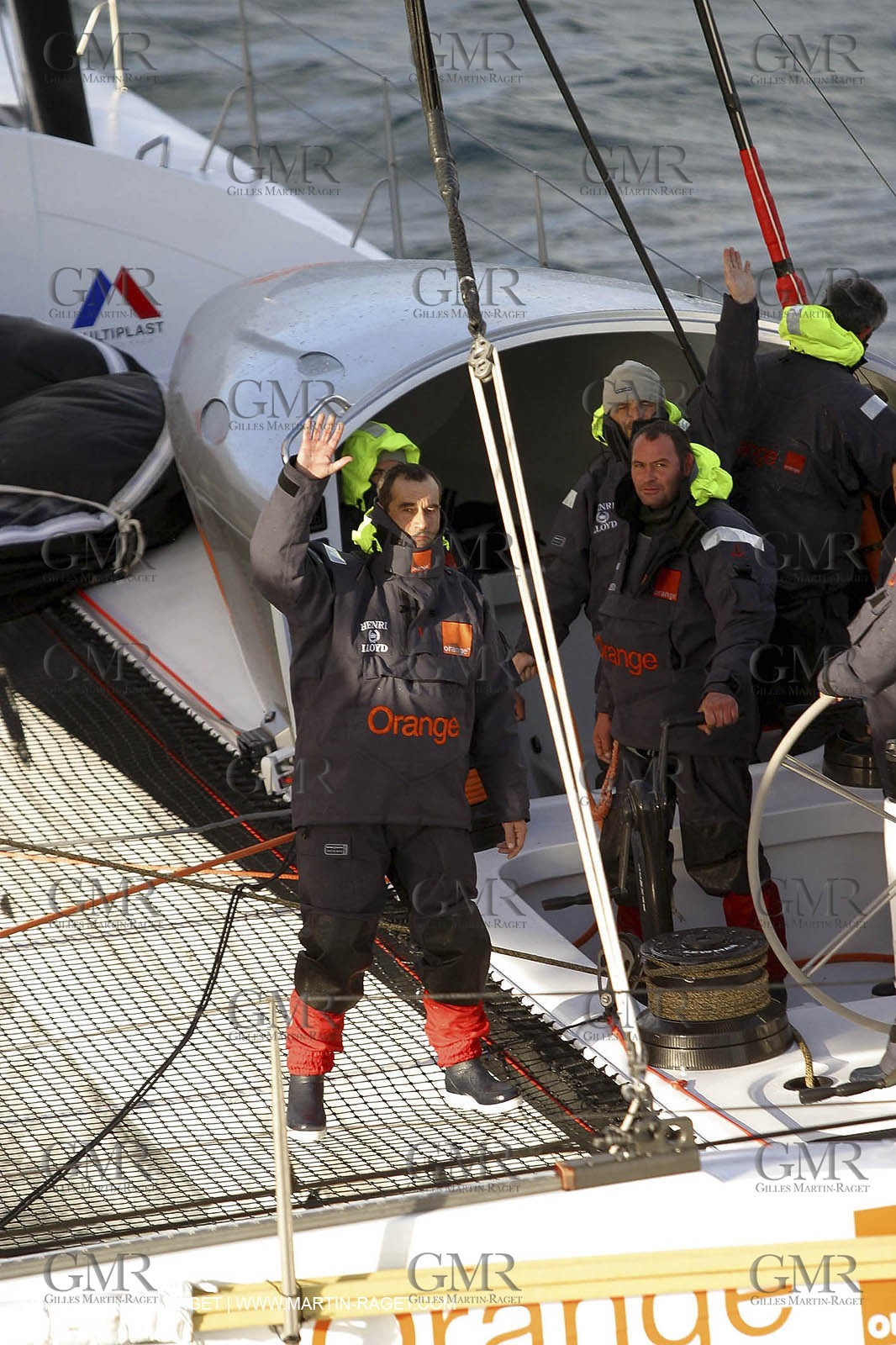 Orange II - 2004 Jules Verne Trophy - Ouessant - 2nd starting line crossing  - Bruno Peyron -