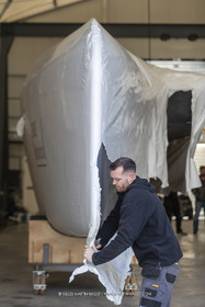 15 02 2022, La Grande Motte (FRA), Gunboat 80  1 hulls delivery