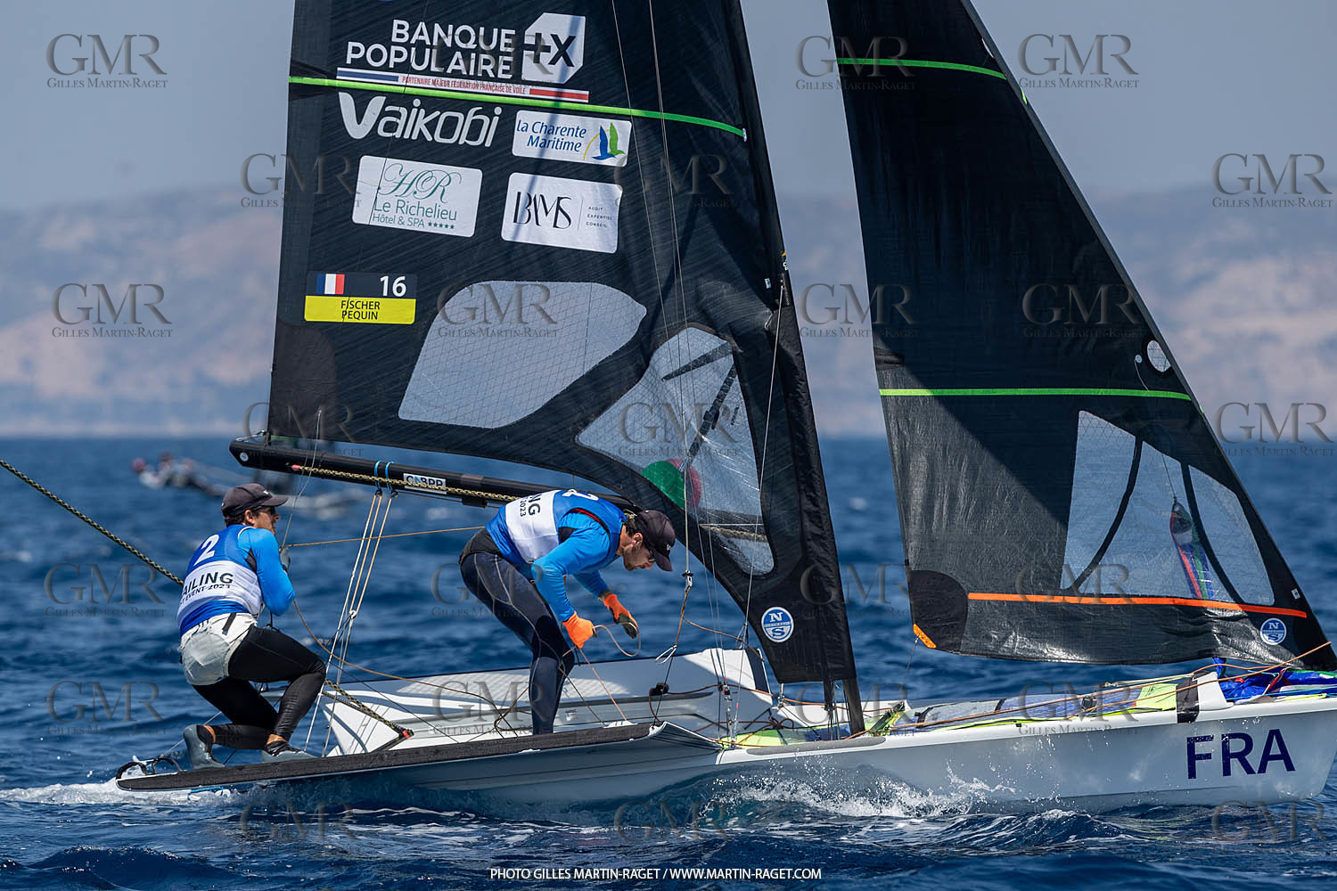 16 07 2023, Marseille, (FRA), Paris 2024 Olympic Games 2024 Sailing Test Event, Day 8, Medal race 49er Men