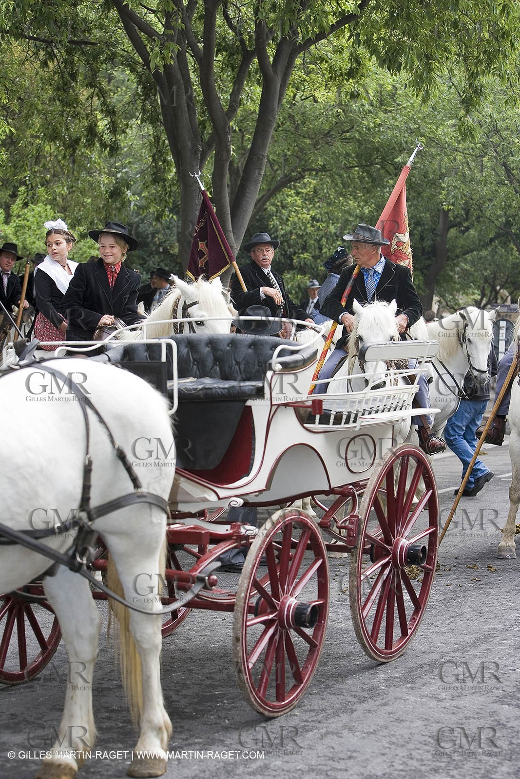 Arlésiennes in costume - Gardians (cow-boys) celebration - Arles