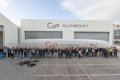 15 02 2022, La Grande Motte (FRA), Gunboat 80  1 hulls delivery