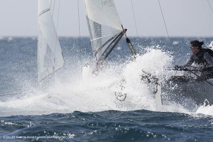 26 03 2013 - Marseille (FRA,13) - Ingrid Petitjean et Olivier backes training on their Nacra 17 in breezy conditions