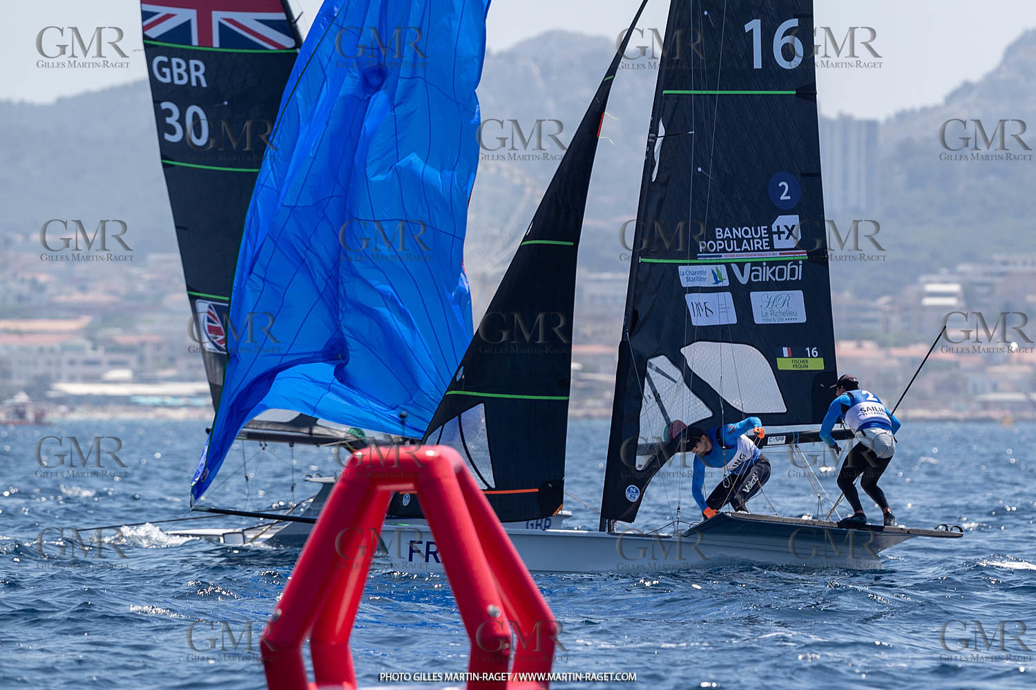 16 07 2023, Marseille, (FRA), Paris 2024 Olympic Games 2024 Sailing Test Event, Day 8, Medal race 49er Men