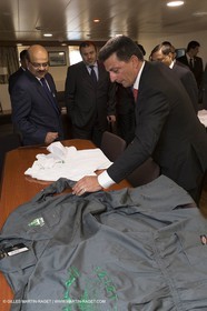 Al Azizi oficial launchat the Mucem museum - H2X boatyard - Oceanographic research ship - Marseille (FRA,13) - 27 05 2014