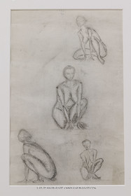 02 05 2023, Paris (FRA), oeuvre de Germaine Richier, Exposition Centre Pompidou 2023, Sans titre [Etude de femme accroupie], vers 1940, Crayon sur papier, Collection particulière