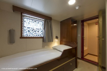 Al Azizi oficial launchat the Mucem museum - H2X boatyard - Oceanographic research ship - Marseille (FRA,13) - 27 05 2014