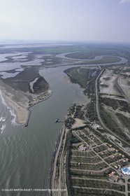 France, Provence, Camargue, small Rhone river mouth, embouchure petit Rhône