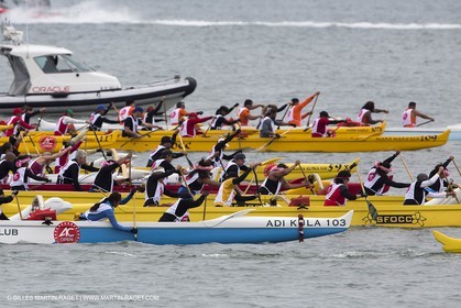 10 08 2013 - San Francisco (USA,CA) - 34th America's Cup - AC Open - Outrigger Canoe Races et Hula Danceperformance at Marina Green Village