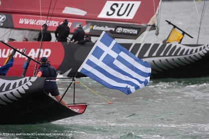 30 01 2009 - Auckland (NZL) -  Louis Vuitton Pacific Series -  Racing Day 1 - Alinghi Vs Greek Challenge