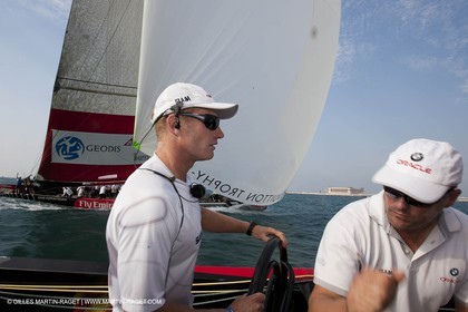 14 11 2010 - Dubai (UAE) - Dubai Louis Vuitton Trophy -  BMW ORACLE Racing - Training - Onboard Vs All 4 one