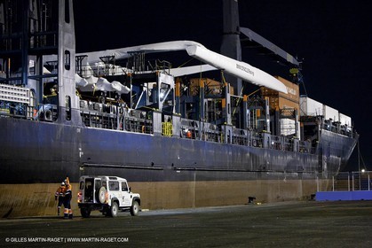 04 01 2010 - Valencia (ESP) - 33rd America's Cup - BMW ORACLE Racing - Arrival of Oceanlady in the port of Valencia