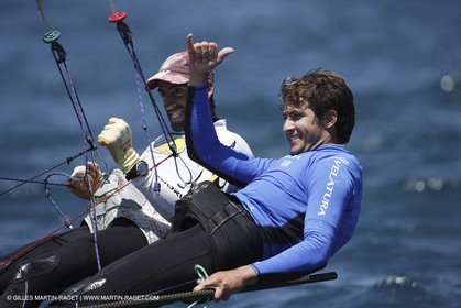 10-05-07 - ISAF SAILING WORLD CHAMPIONSHIPS - CASCAIS 2007 - DAY 7 - 49er - FRANCE - Morgan Lagravière   Stephane Chrsitidis
