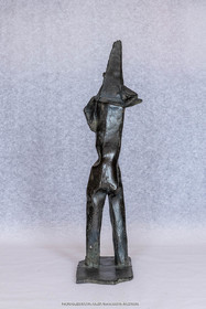 05 08 2019, Marseille (FRA), Oeuvre de Germaine Richier, Guerrier n° 2 1953, Bronze patiné foncé, Fondeur : L.Thinot, Paris, 39 x 9 x 20 cm, Collection particulière