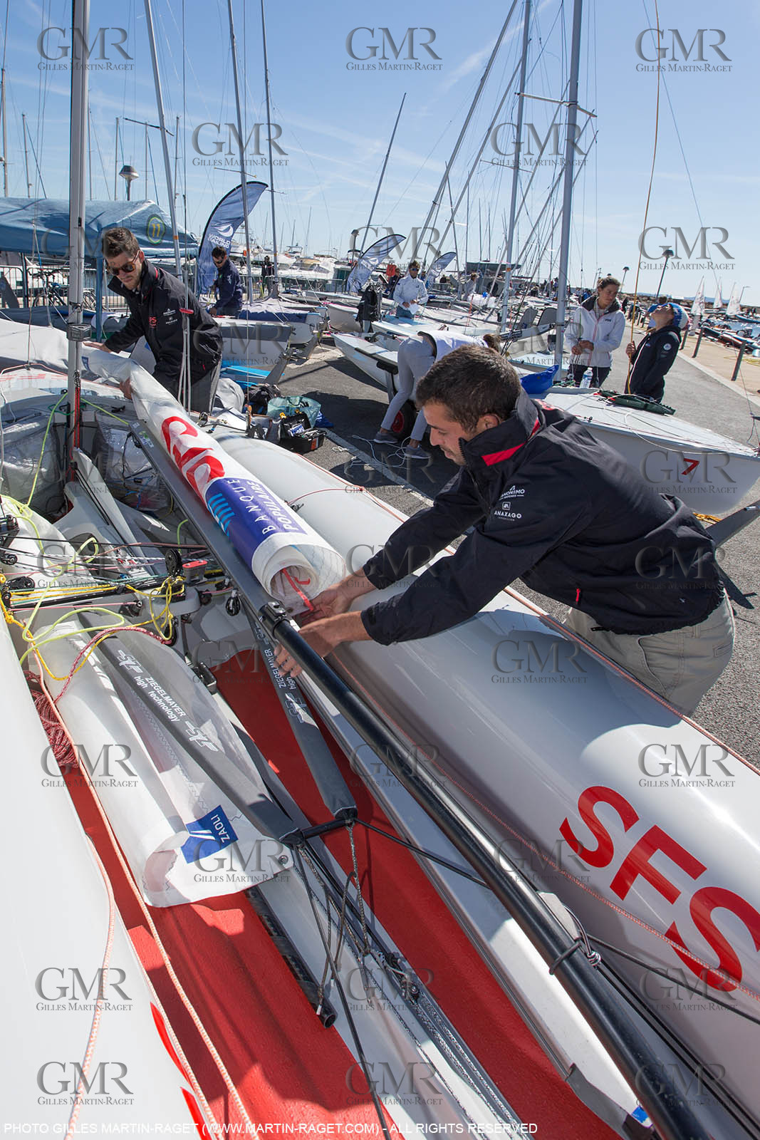 25 04 2016, Hyères (FRA,83), Jeux Olympiques Rio 2016, voile, 470, Sofian Bouvet   Jeremie Mion, SFS Voile