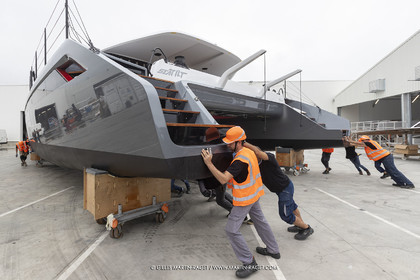 21 07 2020, La Grande Motte (FRA), Gunboat, Gunboat 68 SeaTilt out of the shed