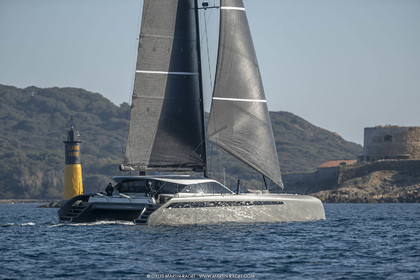 16 02 2019, Porquerolles (FRA,83), Gunboat 68 sail testing  3