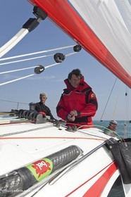 13 03 2010 -  La Grande Motte   Port Camargue (FRA) - Groupe Bel - Kito de Pavant   Sebastien Audigane training for Transat AG2R