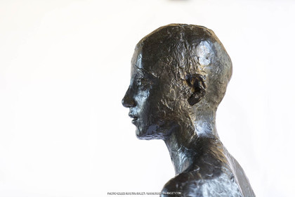 06 03 2016, Saint-Etienne du Grès (FRA,13), Oeuvre de Germaine Richier, Loretto I 1934, Bronze patiné foncé, Numéroté 4 6, fondeur Susse, Paris, 160 x 52 x 35 cm, Collection particulière