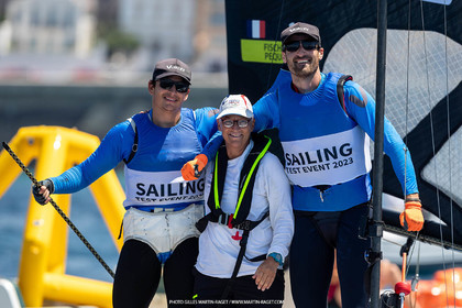 16 07 2023, Marseille, (FRA), Paris 2024 Olympic Games 2024 Sailing Test Event, Day 8, Medal race 49er Men