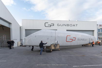 15 02 2022, La Grande Motte (FRA), Gunboat 80  1 hulls delivery