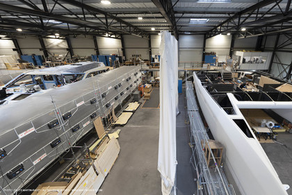 29 10 2018, La Grande Motte (FRA,30), Chantier Gunboat, construction du Gunboat 68