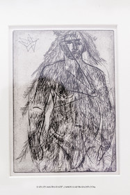 02 05 2023, Paris (FRA), oeuvre de Germaine Richier, Exposition Centre Pompidou 2023, L'Orage, état II 1947-1948, Pointe sèche sur papier, 36 x 29 cm, Collection particulière