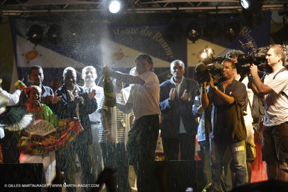 05 11 2006 - Pointe à Pitre Guadelupe (FRA) - Route du Rhum 2006 arrival - overall winner Lionel Lemonchois (Gitana 11)