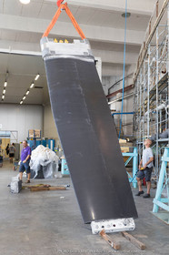 22 07 2017, Savona (ITA), Wally Cento Tango going out of the shed, Photo Gilles Martin-Raget