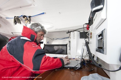 13 03 2010 -  La Grande Motte   Port Camargue (FRA) - Groupe Bel - Kito de Pavant   Sebastien Audigane training for Transat AG2R