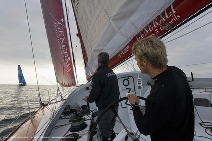 11 10 2007 - Bénodet (Fra, 29) - Monocoques IMOCA - Transat Jacques Vabre - A bord de GENERALI avec Yann Eliès et Sébastien Audigane
