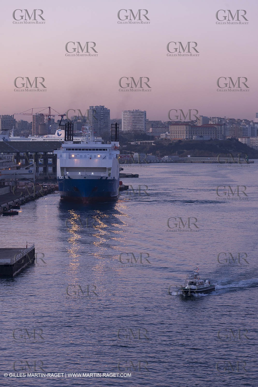 17 02 2012 - Marseille (FRA,13) - Arrival in Marseille harbour onboard ferry Piana (La Meridionale Corp.)