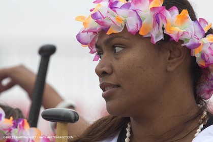 10 08 2013 - San Francisco (USA,CA) - 34th America's Cup - AC Open - Outrigger Canoe Races et Hula Danceperformance at Marina Green Village