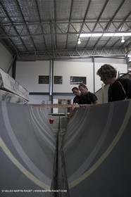 Sydney, Australia, Thomas Coville trimaran Sodebo building at Boat Speed