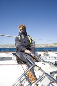 28 09 2007 - Marseille (FRA, 13) - Aigle Marine weather clothing showed in action by salors Marc Emig et Luce Molinier
