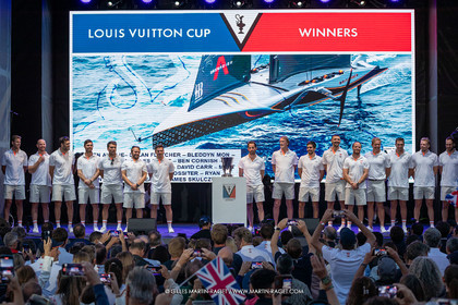 04 10 2024, Barcelona (ESP), 37th America's Cup, Louis Vuitton Cup Final, Race Day 7 , Prizegiving