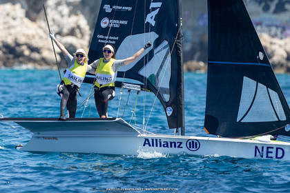 16 07 2023, Marseille, (FRA), Paris 2024 Olympic Games 2024 Sailing Test Event, Day 8, Medal race 49er FX