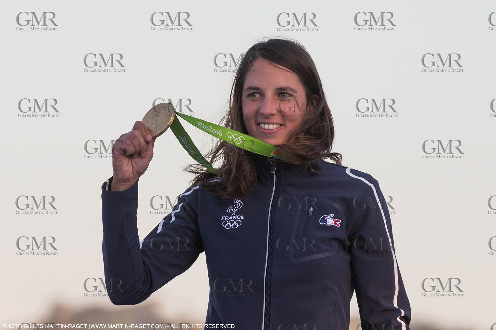 14 08 2016, Rio de Janeiro (BRA), 2016 Olympic Games, Sailing, RSX Women medal ceremony, Charline Picon (FRA)