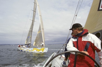 America's cup - San Diego 1995 - Tag Heuer a l'entrainement avec Young America - Chris Dickson