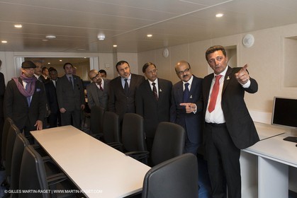 Al Azizi oficial launchat the Mucem museum - H2X boatyard - Oceanographic research ship - Marseille (FRA,13) - 27 05 2014