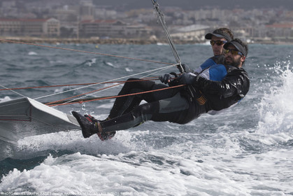 04 03 2016, Marseille (FRA,13), Olympic Sailing, 49er, french representatives Julien D'Ortoli Noë Delpech training